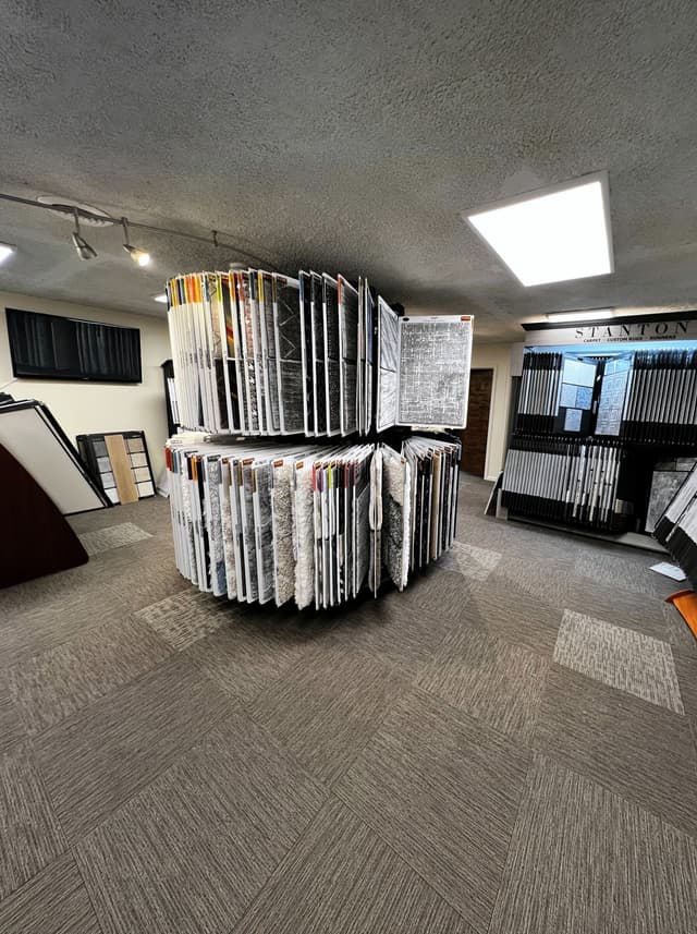The appointment-only carpet showroom at All Dimensions Flooring in Lenexa